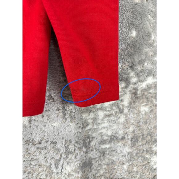 Liz Claiborne Petites Size P Cotton Blend Cardigan Sweater Red Button Pockets - Picture 2 of 10